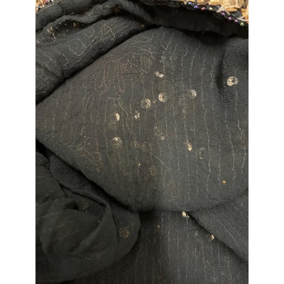 Handmade Handcrafted Beaded Floral Design Sequined Sparkly Crop Top - Picture 7 of 9